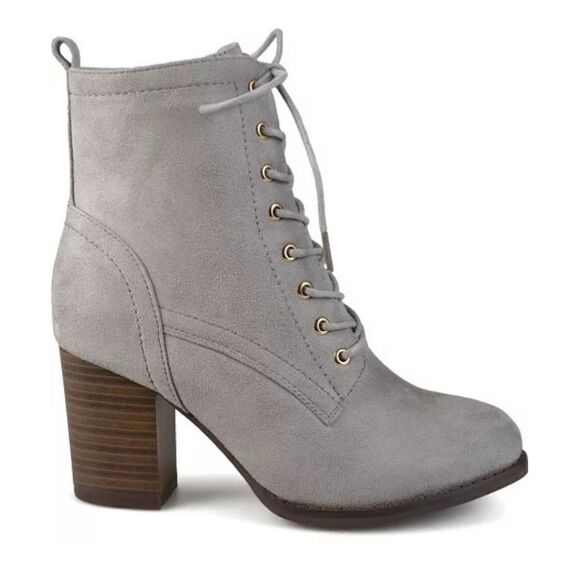 Journee Collection - Size 6 1/2 - Baylor Lace Up Women’s Boot Gray - Picture 8 of 12